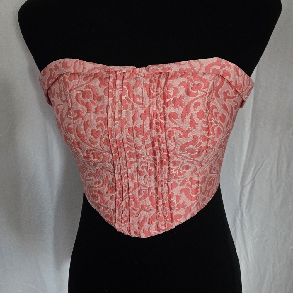 Japna Pink Smocked Strapless Top